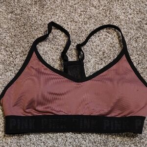 PINK Victoria's Secret Mauve Sports Bra with Black Accents